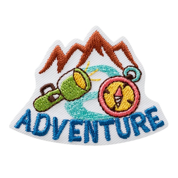 ADVENTURE, EXPLORE, Berge, Kompass, Taschenlampe, Zelt, zelten, Camper, Abenteuer, erkunden, Patches, Bügelbild, Flicken, Aufbügler