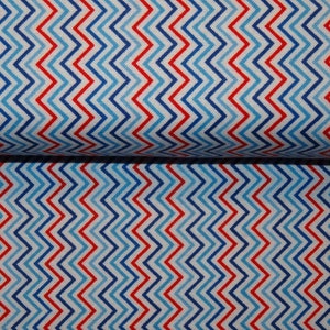 Baumwolle Zick Zack Chevron, Maritim, weiß, nähen, Patchworkstoff, Stoff, 0,32m Bild 1