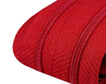 1 m Red + 3 Zipper Zipper, Endless Zipper, Zipper, Zip Pzip, Zipp, Zip, Zipper, Sewing Accessories, Fabric