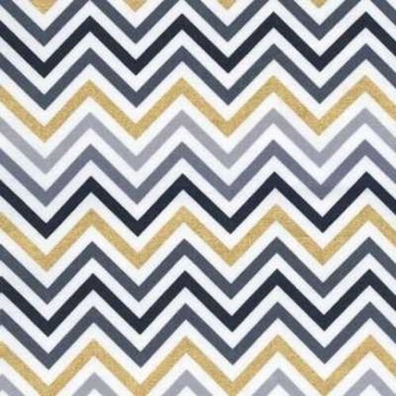 Cotton ZICKZACK Chevron Metallic, Black White, Grey, Gold, sewing,  patchwork fabric, fabric, m