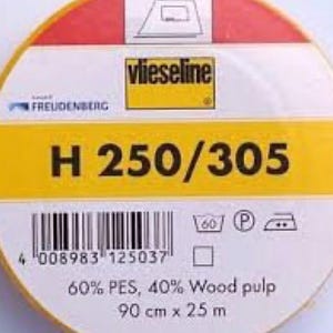 Entretela blanca Vlieseline H250/305 – estable y reparable, ideal para cinturillas, cinturones, costura, patchwork, viscosa y accesorios de costura, 30 cm