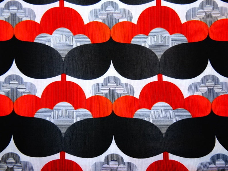 Great retro fabric, black-red image 2