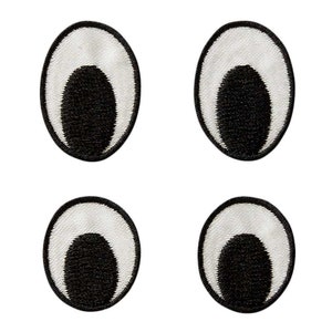Iron-on images eyes 2 pairs, 4 pieces, eyes, patches, iron-on image, patches