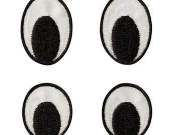 Iron-on images eyes 2 pairs, 4 pieces, eyes, patches, iron-on image, patches