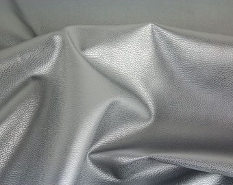 Kunstleder Silber Metallic, uni, nähen, 183, Stoff, 0,30 m