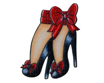 Iron-on transfer: High heels, pumps, ladies, women, shoes, burlesque, iron-on patch, appliqué, patch, iron-on patch, sewing accessories