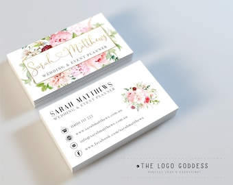 floral business card etsy florist business cards