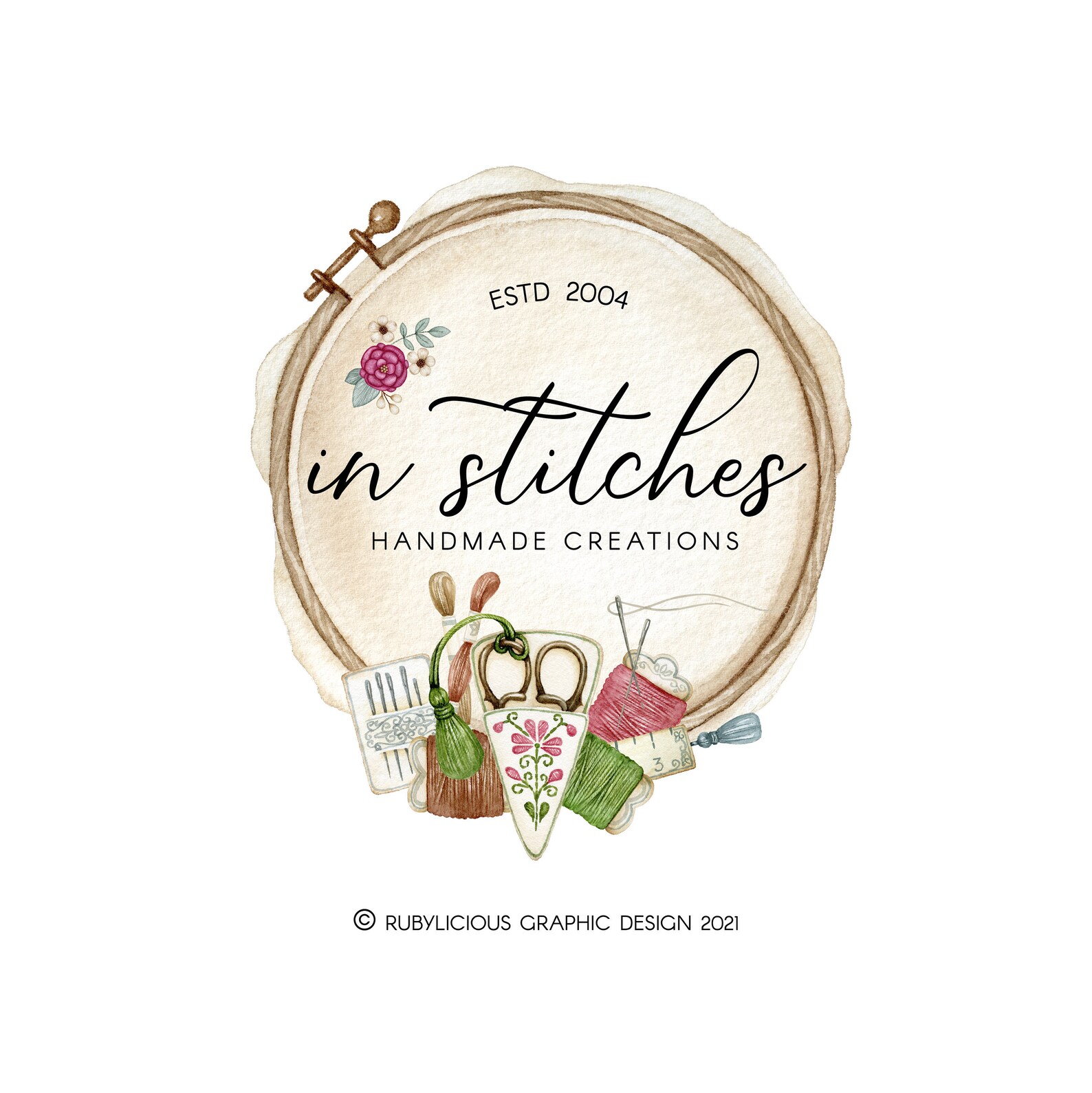 Stitching logo art logo premade logo design sewing logo Etsy