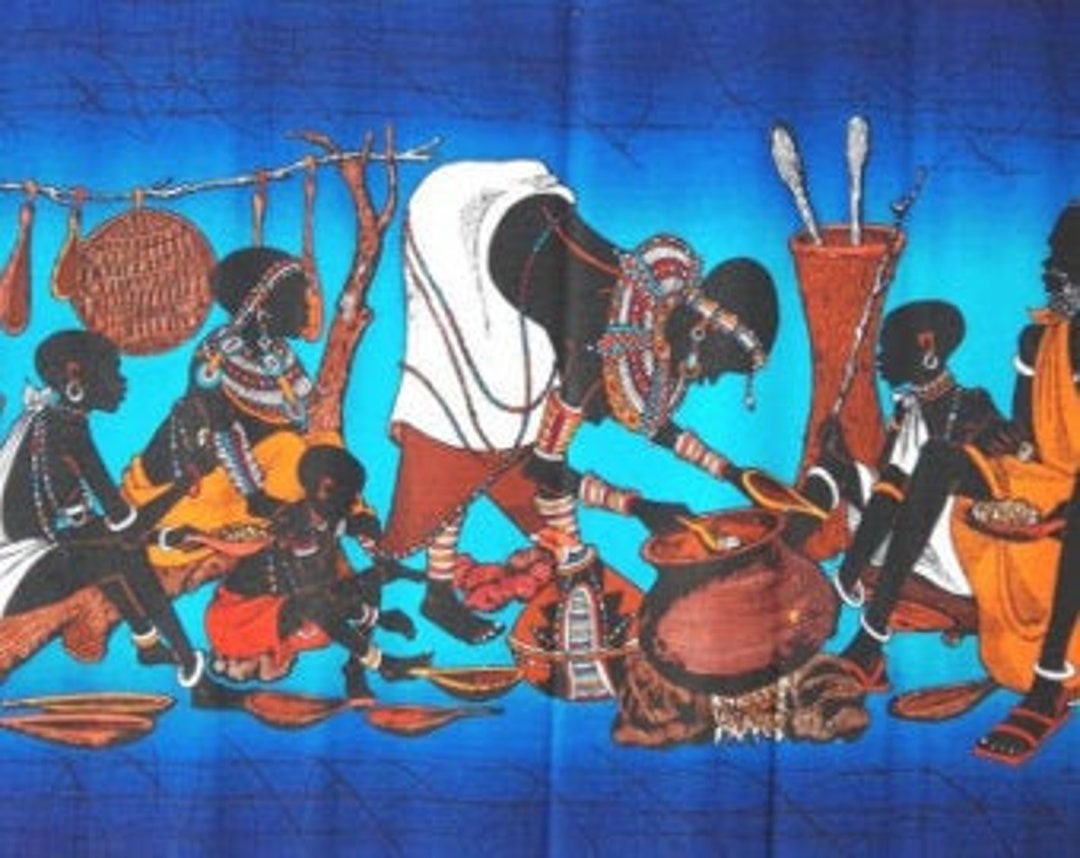 African Wall Hanging Batik Maasai Family Wall Decor Kenyan Etsy