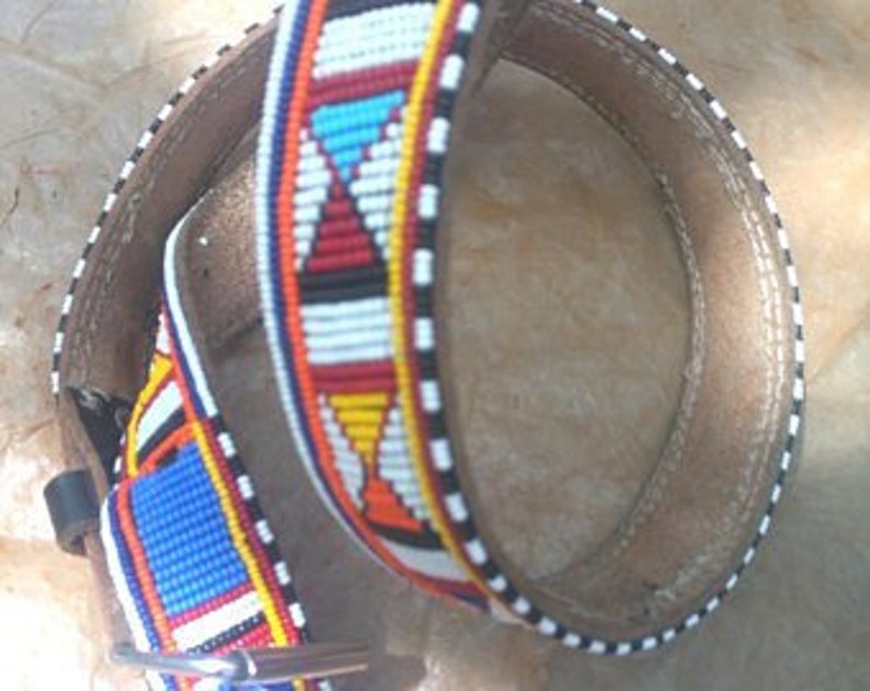 Maasai beaded belt Leather belt Beaded belt Kenyan belt Etsy