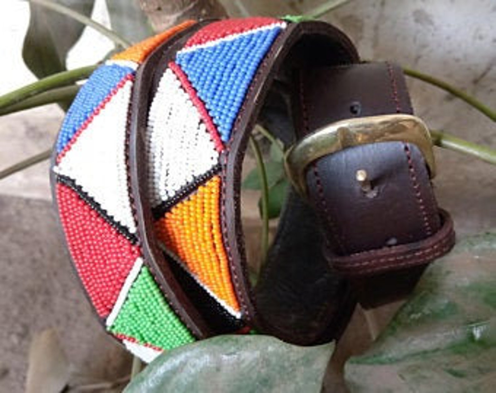 Maasai Beaded Belt Beaded Leather Belt Handmade Belt Kenyan Etsy