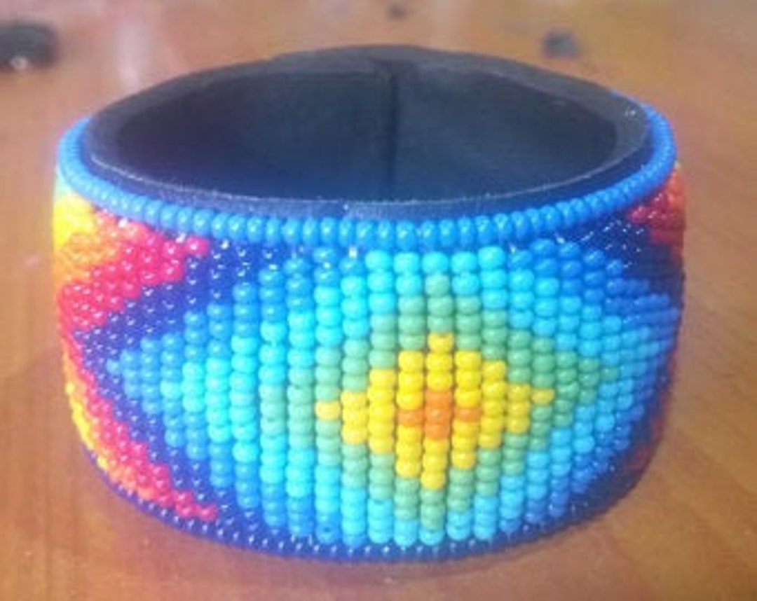 Leather Beaded Bracelet/ Africa Ethnic Kenya Bead Bangle/ Etsy