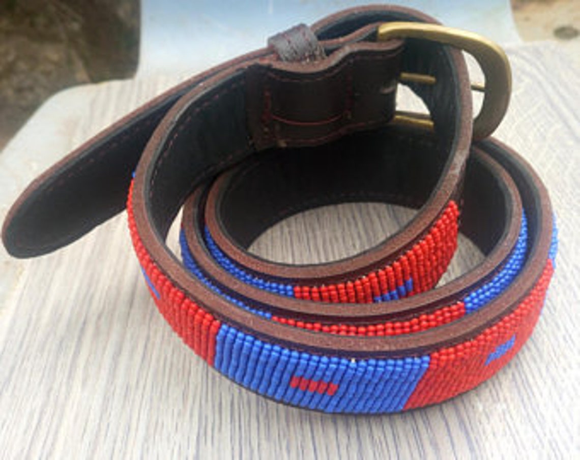 Maasai beaded belt beaded belt Unisex belt Kenyan belt Men Etsy