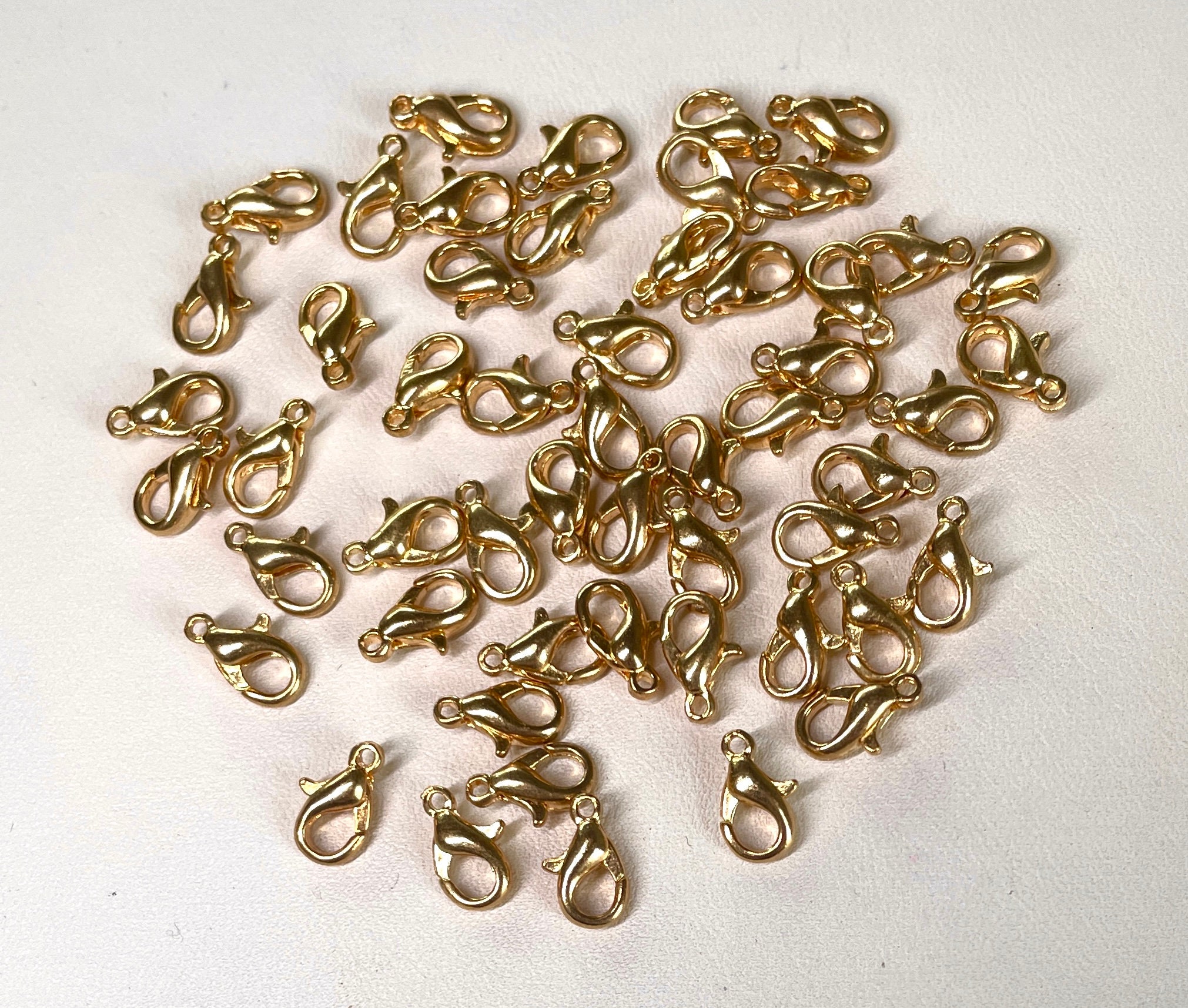 7mm X 5mm Gold Lobster Claw Jewelry Clasp Necklace Bracelet Hook 100/ Pack 18K Gold Plated