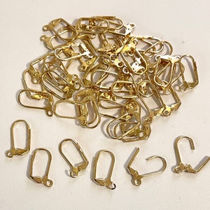 100 Pack Lever Back Secure Earring Wire 18K Gold Plated Jewelry Finding DIY Making Earrings 50 Pairs 100% Hypoallergenic