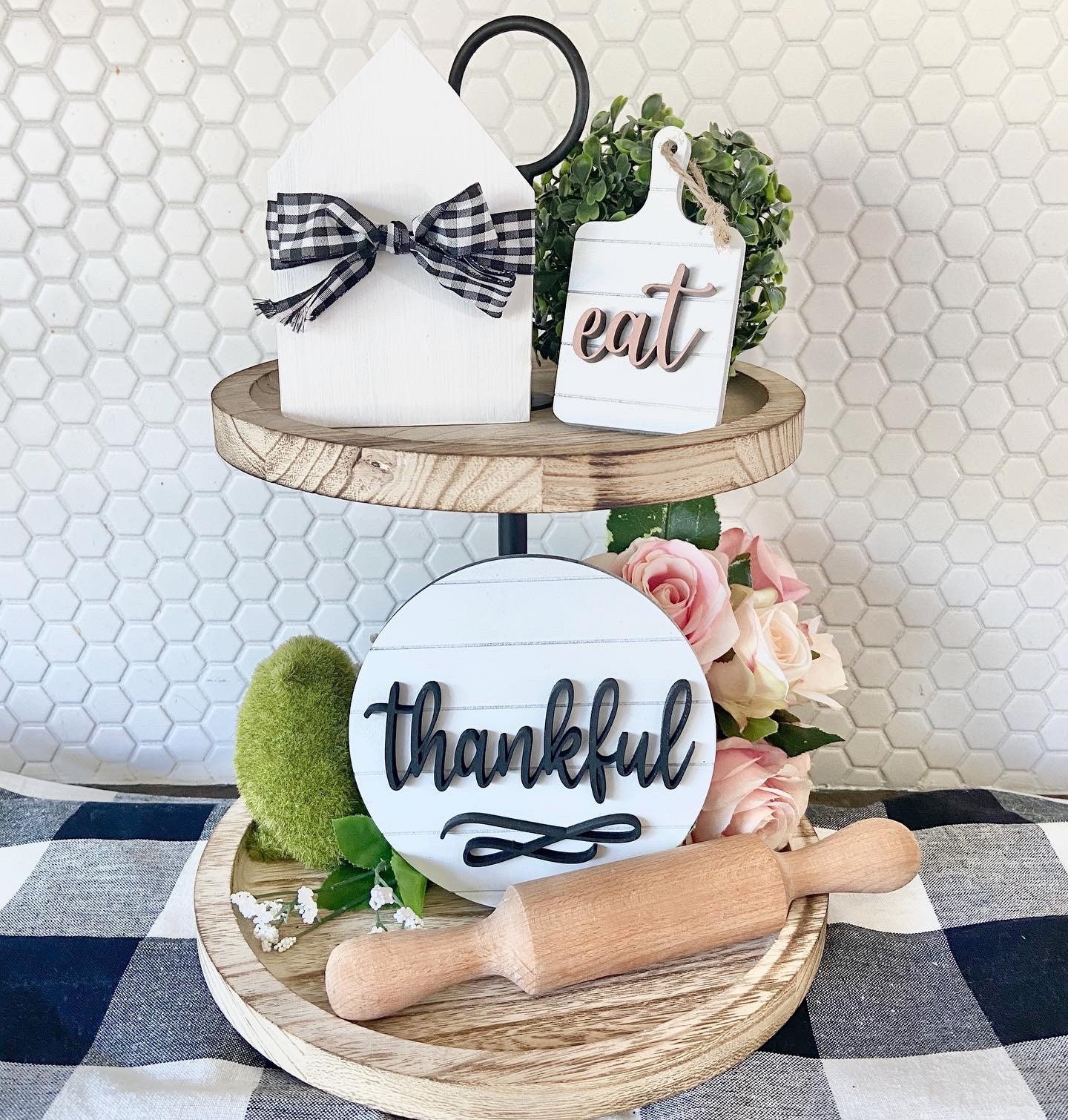 Tiered Tray Decor - Mini Farmhouse Signs - Tiered Tray Signs