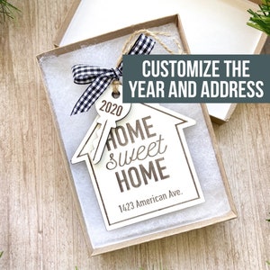 Custom Address House Ornament - First Home Christmas Ornament-  Realtor Gift