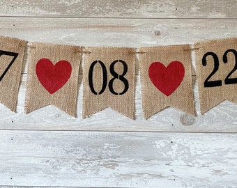 Sparen Sie das Datum Banner, Engagement Photo Prop