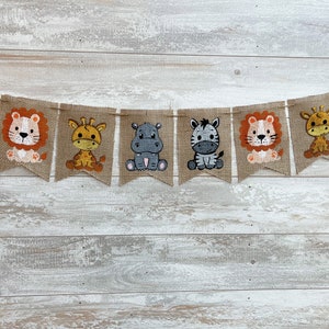Safari Party Decor, Jungle Animals Banner, Zoo Animals Banner, Safari Baby Shower Decor,