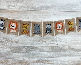 Safari Party Dekor, Dschungel Tiere Banner, Zoo Tiere Banner, Safari Baby Shower Decor,