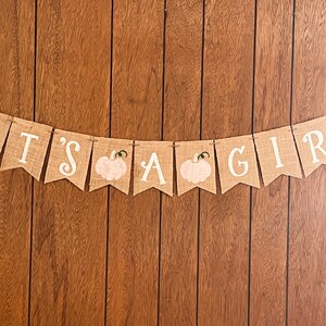 Pumpkin Baby Shower Decor, It&#39;s A Girl Banner, Fall Baby Shower Decor, Fall It&#39;s A Girl Banner, Baby Shower Banner, Fall Baby Shower