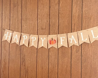 Fröhliche Herbst Sackleinen Banner, Thanksgiving Dekor