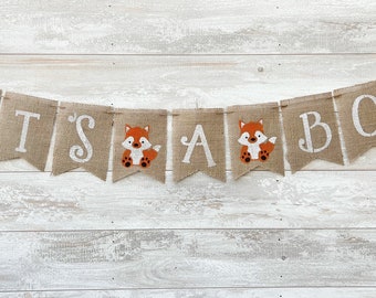 t's A Boy Banner, Fox Banner, Fox Baby Shower Banner, Baby Boy Banner, Gender Reveal Banner, Baby Shower Banner