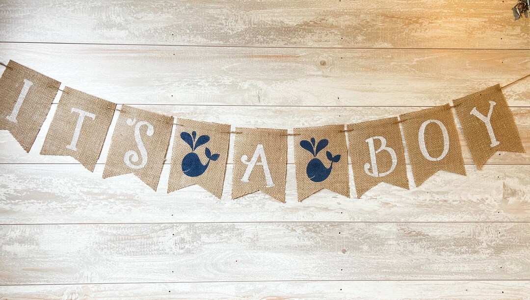 Whale It's A Boy Banners, It a Boy Banner, Nautical Baby Shower Decor