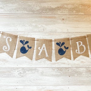 Whale It&#39;s A Boy Banners,  It a Boy Banner, Nautical Baby Shower Decor Whale Baby Shower Banner, Nautical Baby Shower Sign