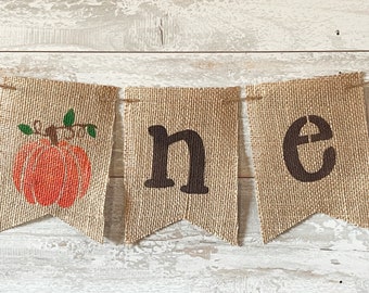 Kürbis EINE Sackleinen Banner, Herbst 1.Geburtstags Dekor