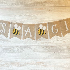 Bumble Bee Baby Shower Decor, It&#39;s A Girl Bee Banner, Bumble Bee Nursery Sign, Bee Gender Reveal, Baby Shower Garland