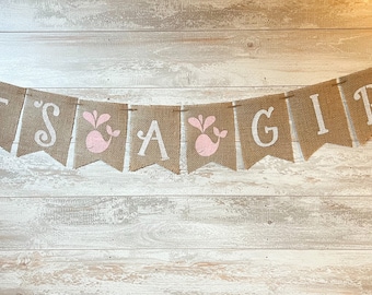 Es ist ein Mädchen Banner, Nautisches Banner, Nautische Babyparty Banner, Nautische Mädchen Banner