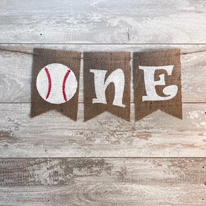 Baseball One Banner, Sports First Birthday Party Decor, Baseball Birthday Party, Baseball Highchair Banner, First Birthday Banner