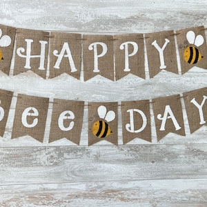 Bumble Bee Decorations, Bee Birthday Party Decorations, Happy Bee Day Banner