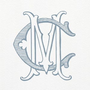 Vintage Interlocking CM/MC Monogram: Classic Wedding Duogram (Digital Download, Vector File Included)