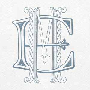 Vintage EM/ME Interlocking Monogram: Classic Wedding Duogram (digital ...