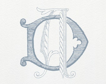 Monogram ślubny w stylu vintage AD/DA: Klasyczne, splecione litery (pliki cyfrowe)