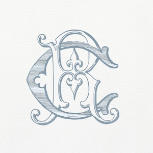 Vintage Interlocking CR Monogram: Classic Wedding Duogram (Digital Download)