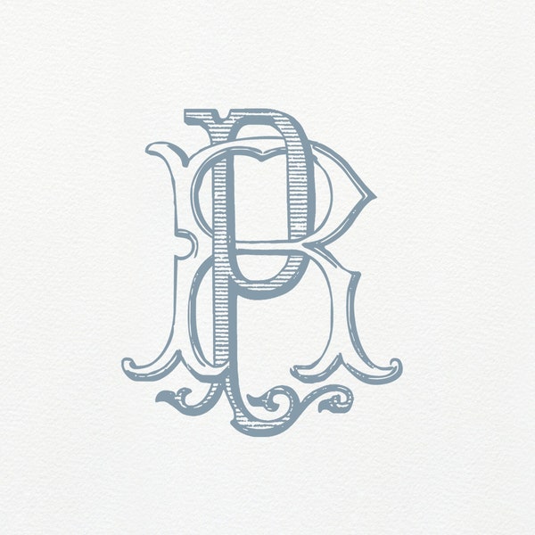 PR vintage Monogramme · Duogramme RP · PR Classic Mariage Monogramme · Monogramme de deux lettres imbriqué