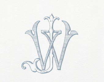 Custom Interlocking JW WJ Wedding Monogram Logo Printable Digital ...