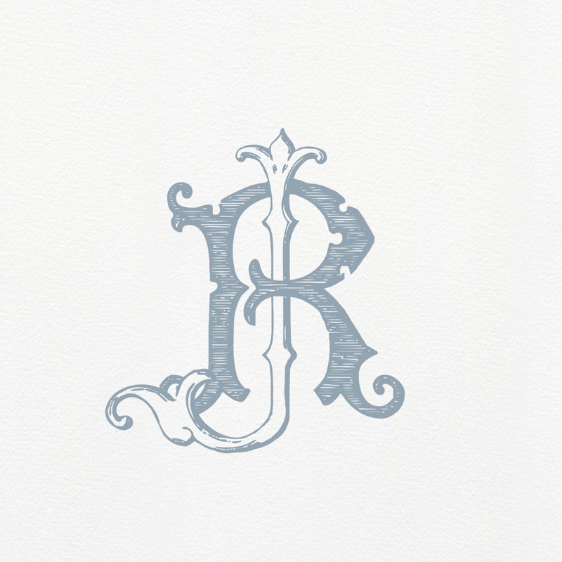 Rlj Script Monogram Monogram Rj - Etsy