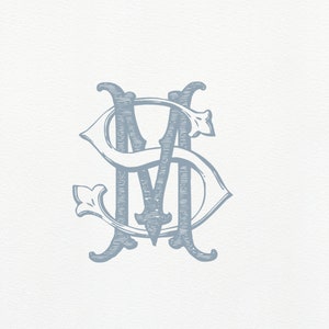Monograma vintage MS · Duograma SM · Monograma de boda clásico MS · Monograma de dos letras entrelazadas Duograma