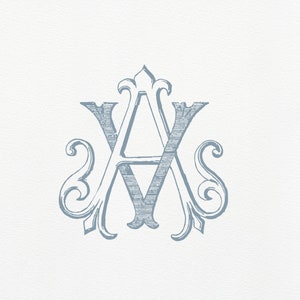 Vintage Interlocked AV/VA Monogram: Classic Wedding Duogram (Digital Files)