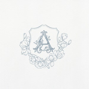 Magnolia Monogram Wedding Crest