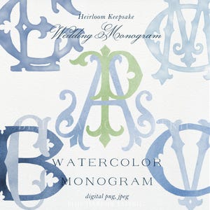 Custom Watercolor Monogram: Wedding Stationery Duogram (Digital Files)