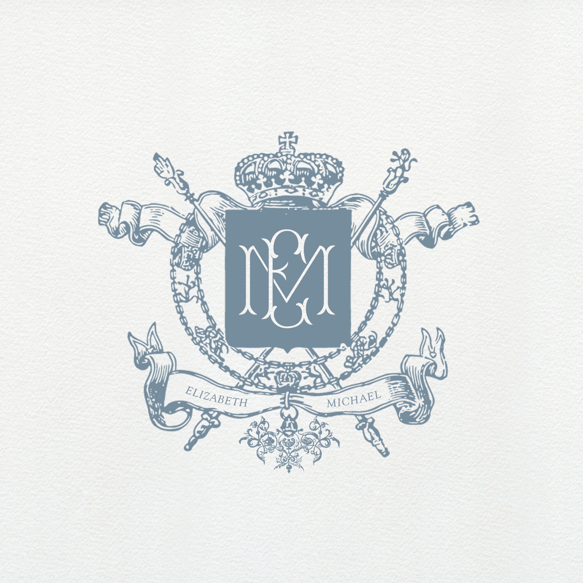 Caspari 3-lagige Papierservietten Mit Monogramm – Weiße Servietten Mit Goldener Hohlsaum-Schrift