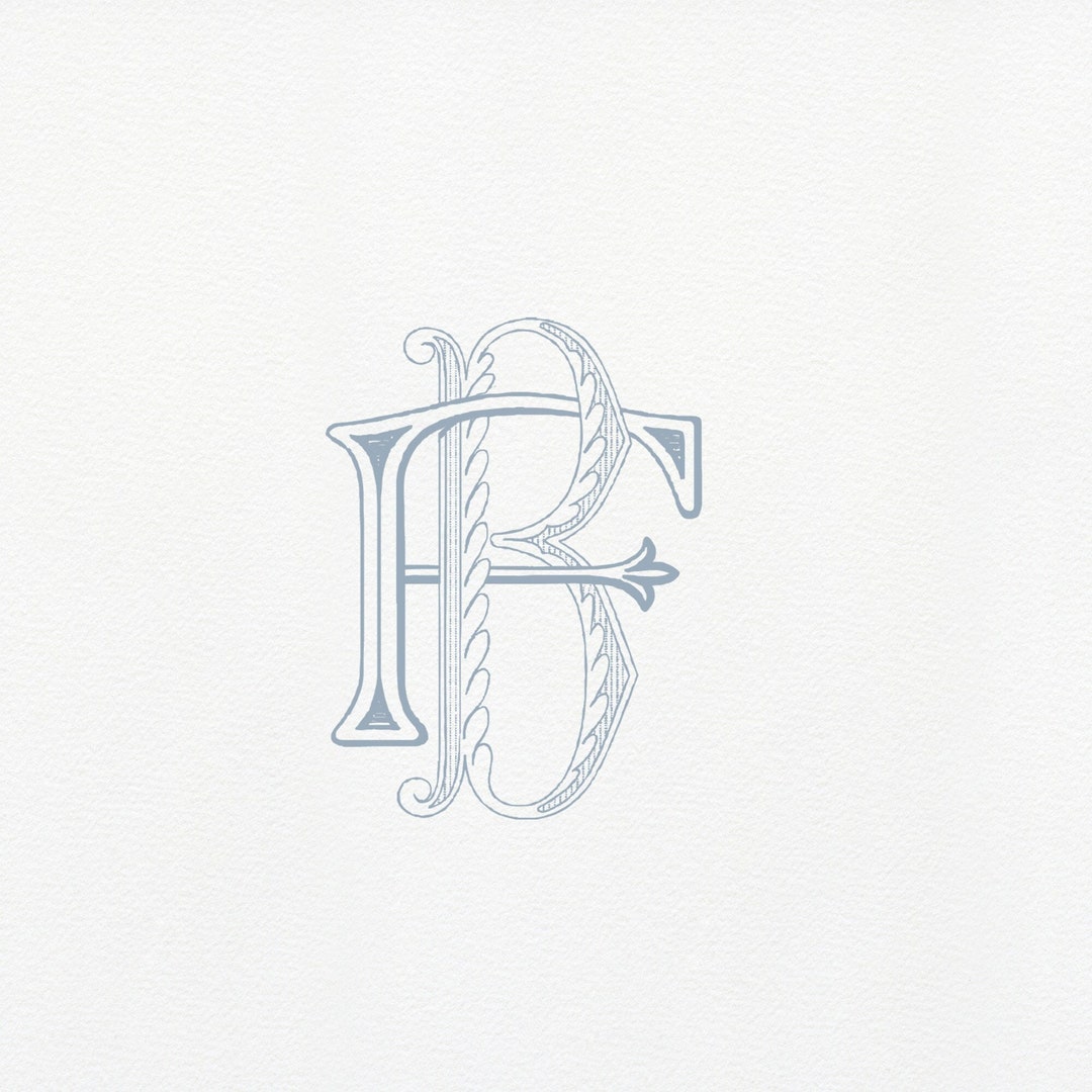 Monogram Bf BF Vintage Monogram · FB Duogram · BF Classic Wedding Monogram ...