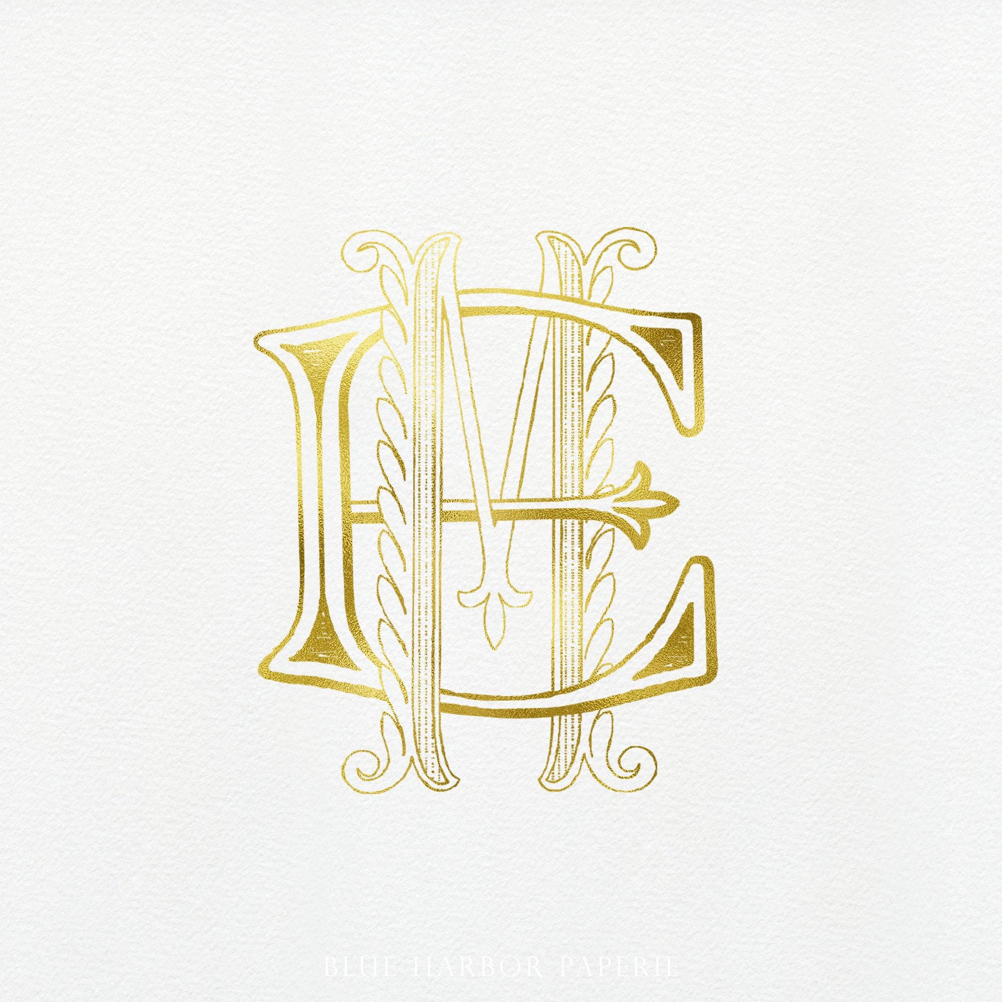 Vintage EM/ME Interlocking Monogram: Classic Wedding Duogram (digital ...