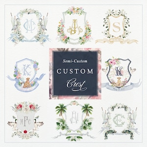 Semi-Custom Wedding Crest Design: Floral Monogram (Digital Files)