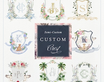Semi-Custom Crest Design | Customized Crest | Bespoke Crest Design by BlueHarborPaperie